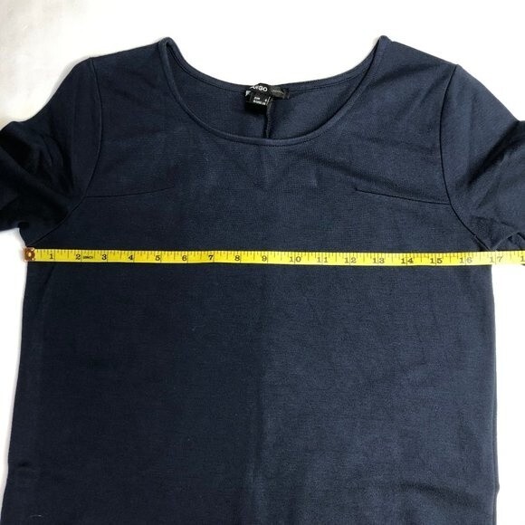 MANGO Casual Fitted Mini Shift Dress Dark Navy Blue XS Extra Small Pockets Thick - Picture 6 of 8